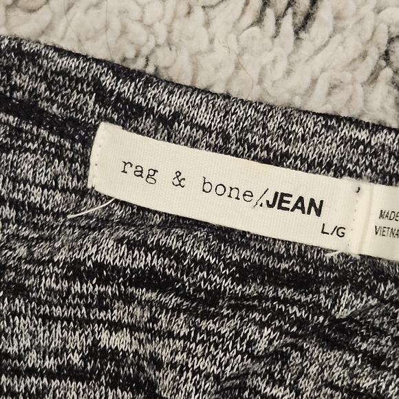 Rag & Bone SZ L Black Marled Midi Stretch Dress Twist Cut Out Back Sleeveless - Picture 5 of 11